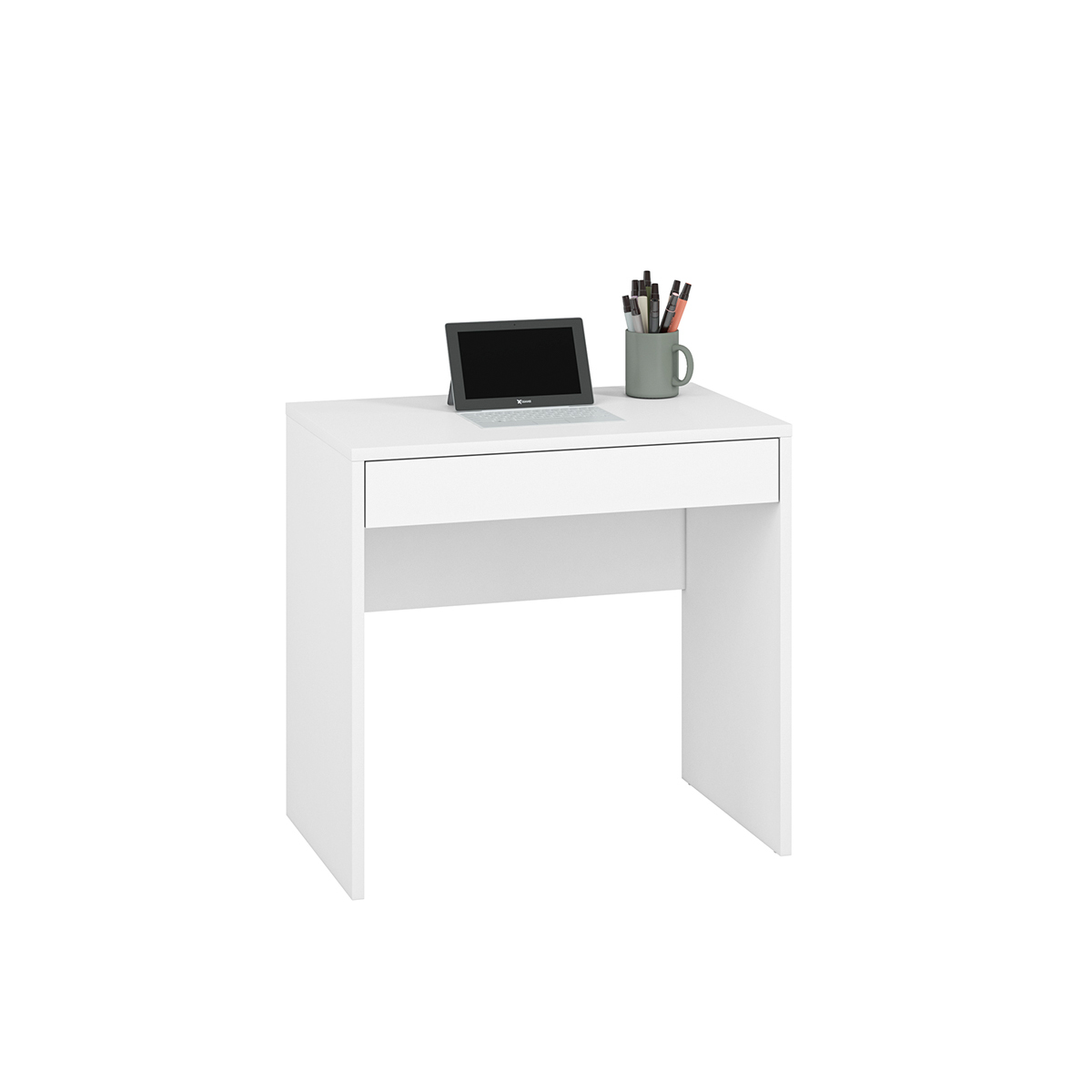 biurko 83 proste małe Kendo 01 z szufladą toaletka biała