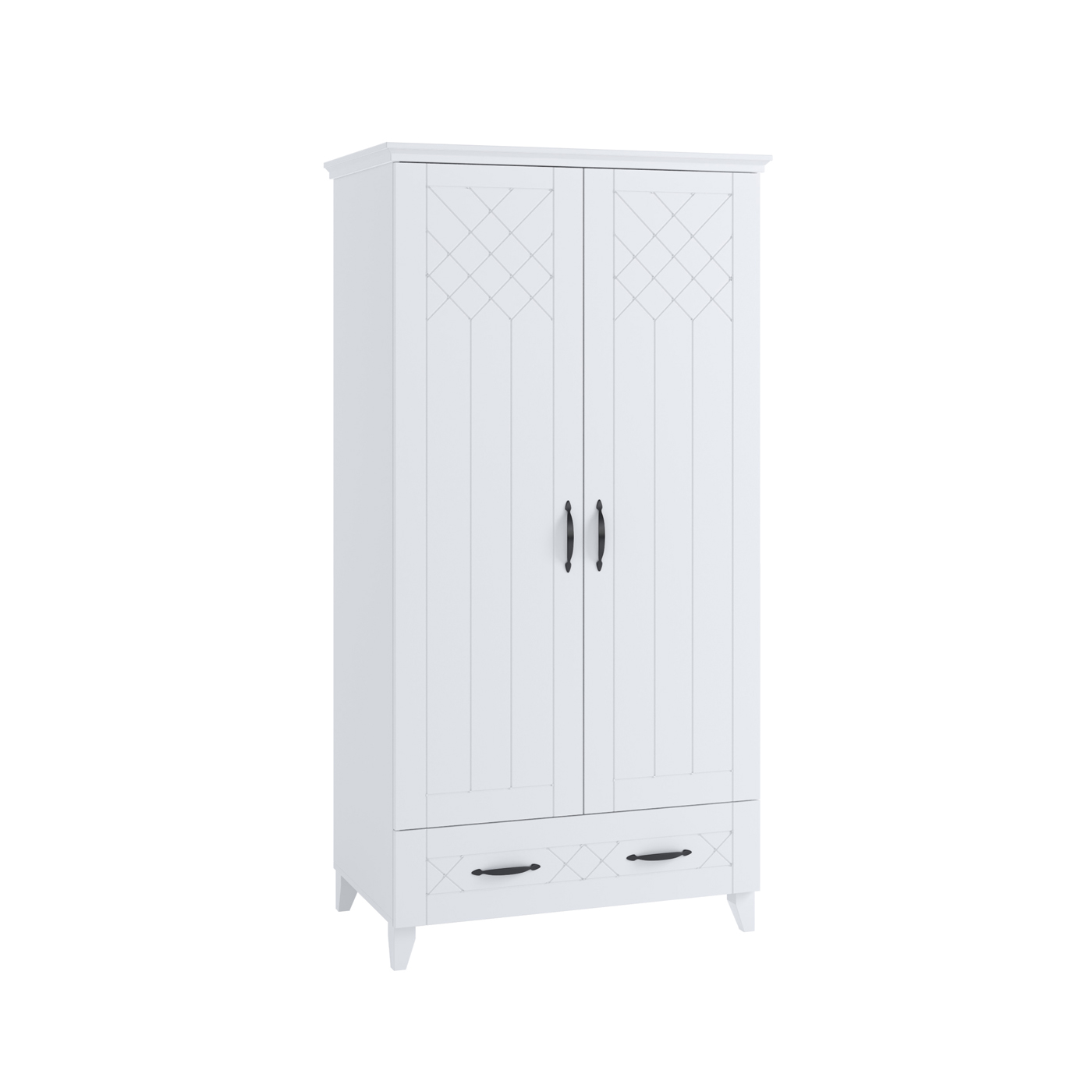 szafa 95 dwudrzwiowa na nóżkach Classic 01 elegancka stylowa biała