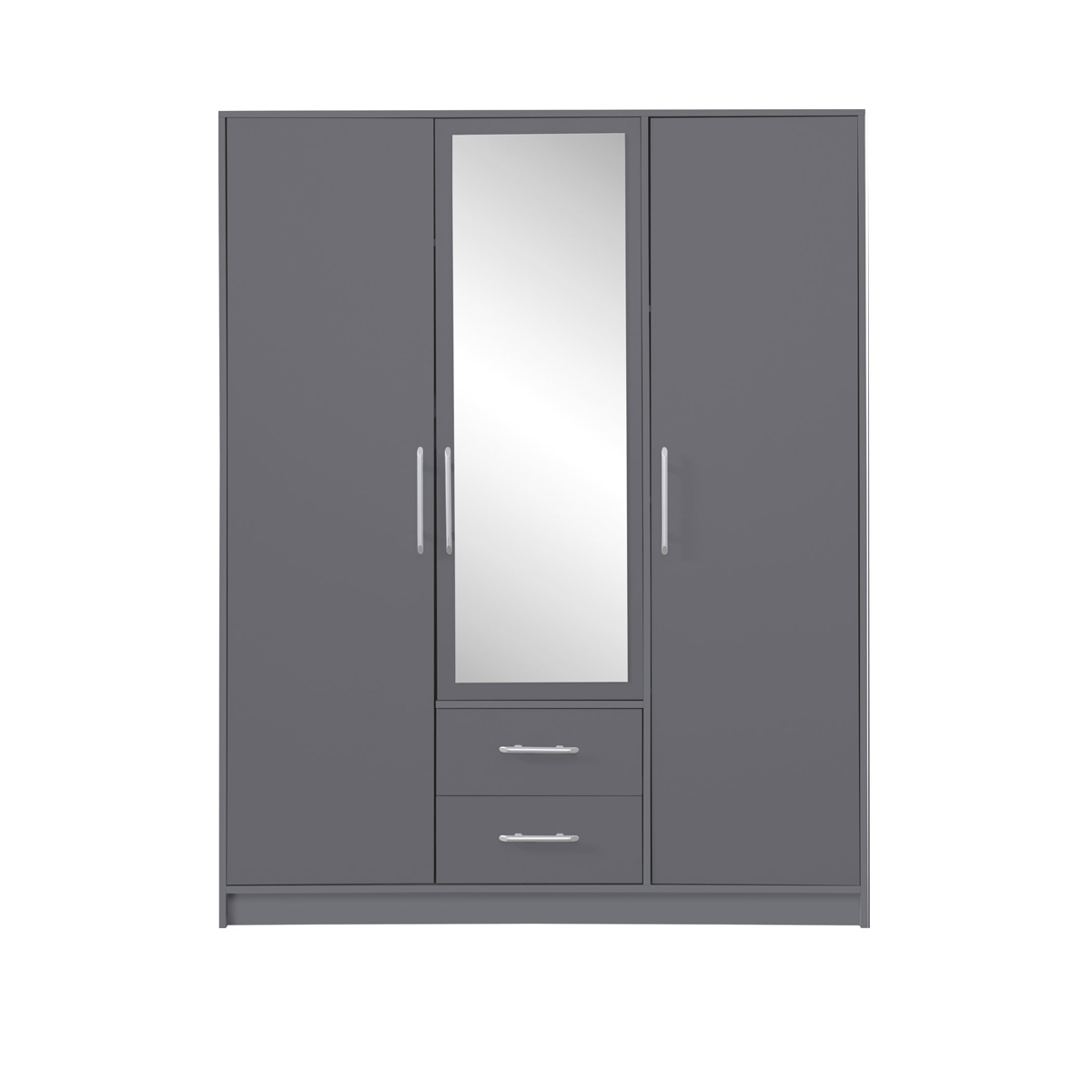 szafa 150 z lustrem półkami szufladą Smart SRL2 duża ubraniowa szara