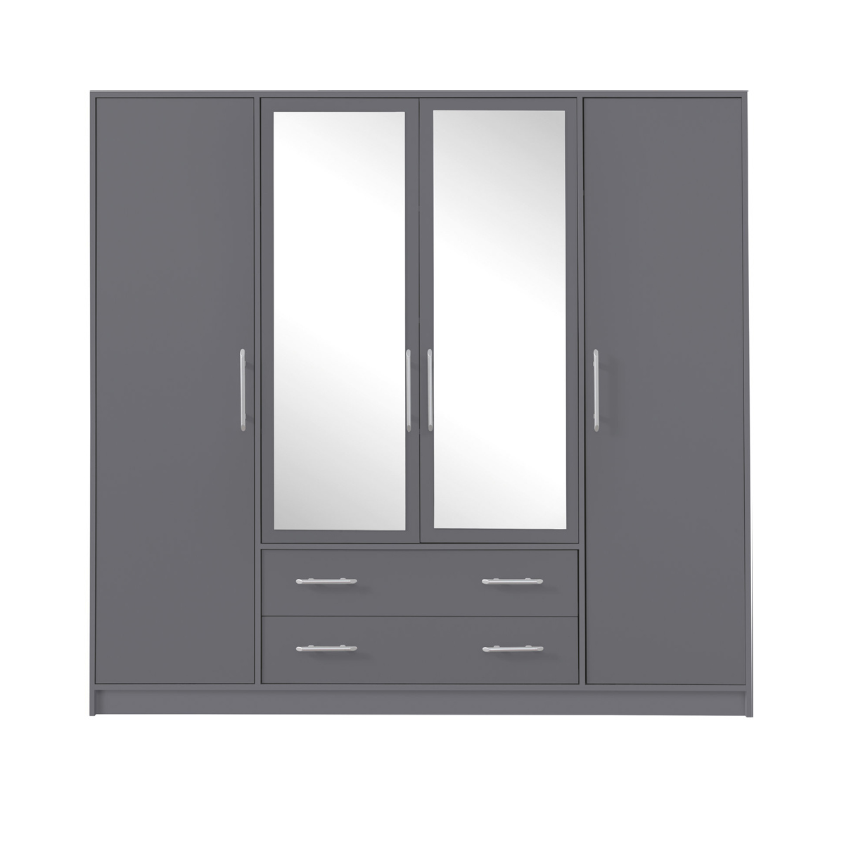szafa 200 z lustrem szufladami Smart SRL1 duża garderoba szara