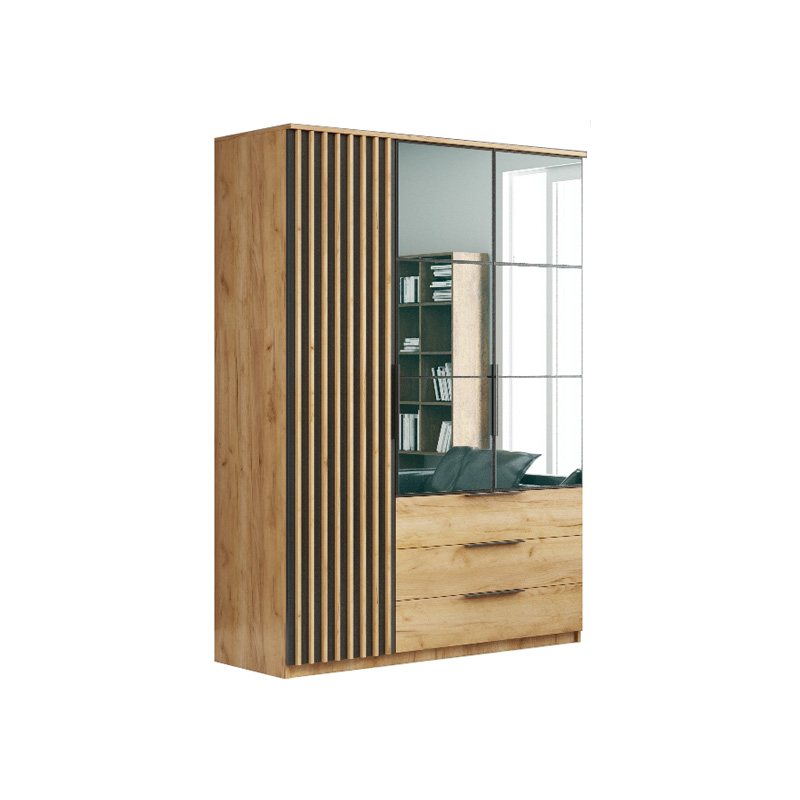 szafa 150 z lustrem loft Sorento lamele szuflady półki drążek nowoczesna