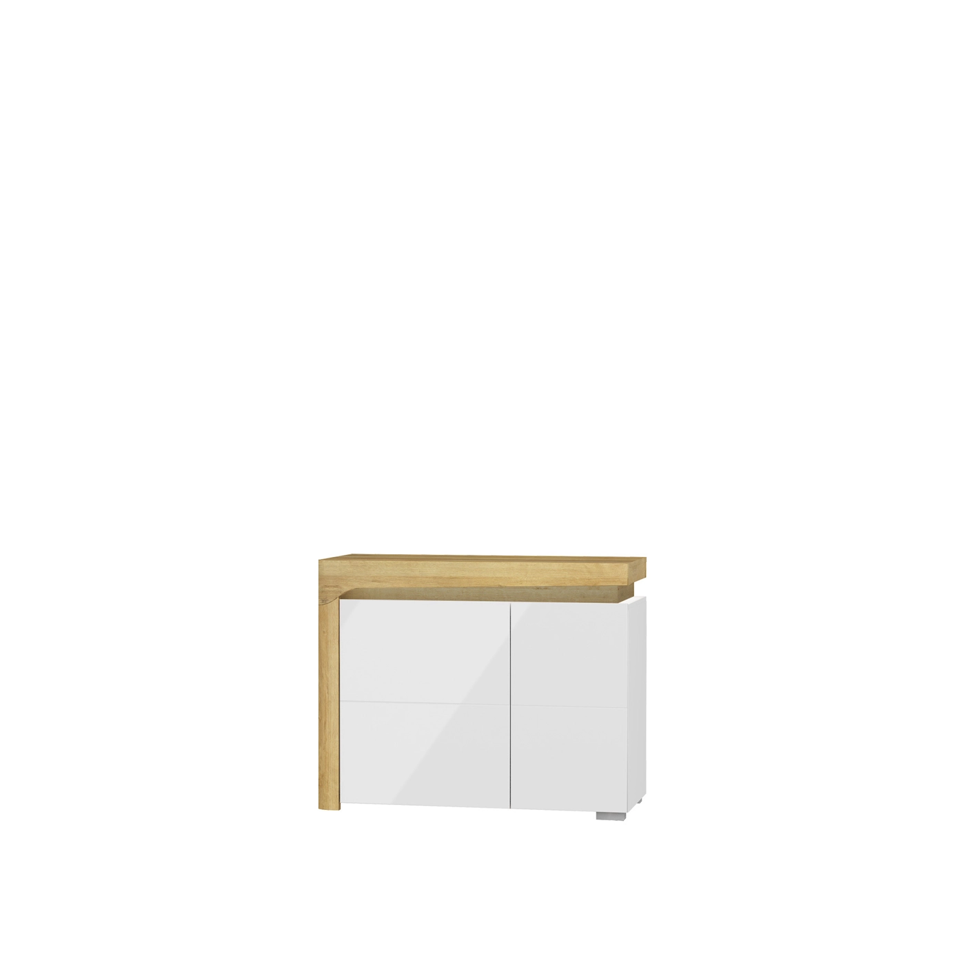 komoda 102 mała Theo THK-2 szafka dwudrzwiowa biała w połysku