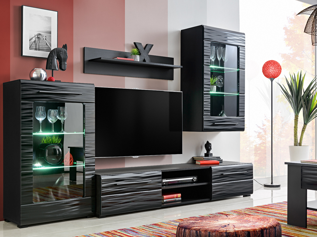 Meblościanka Timber 01 czarna