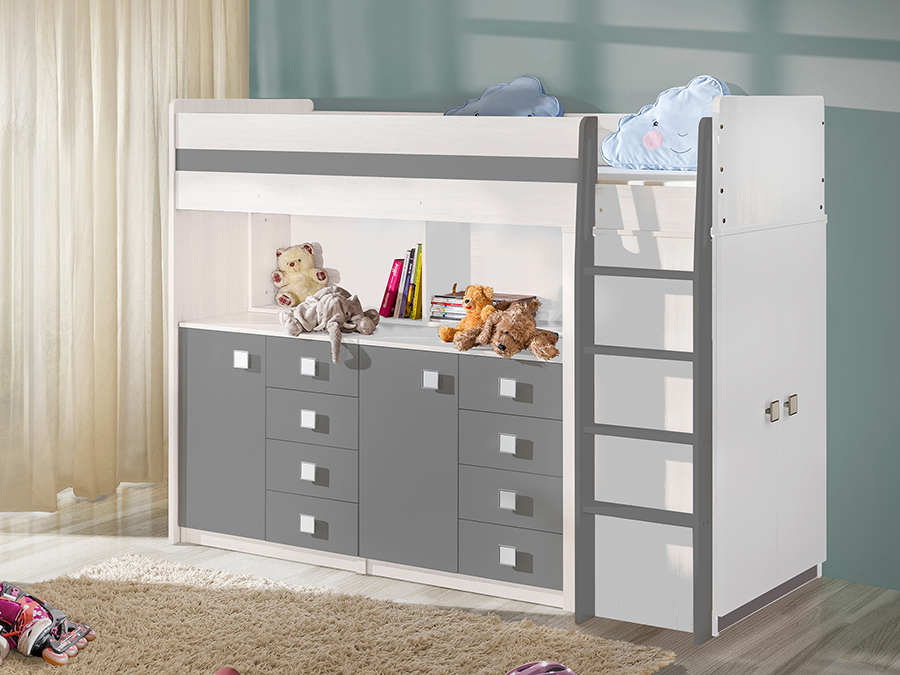 Łóżko piętrowe Uno 02 biel