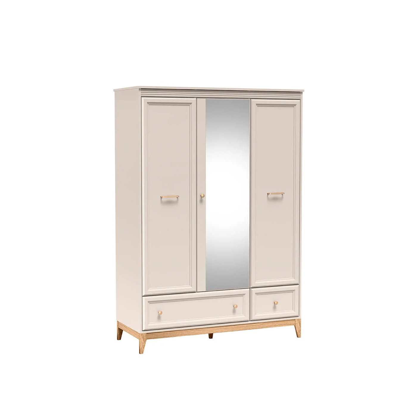 szafa 135 ,5 z lustrem Windsor 15 ubraniowa szuflady półki na nóżkach