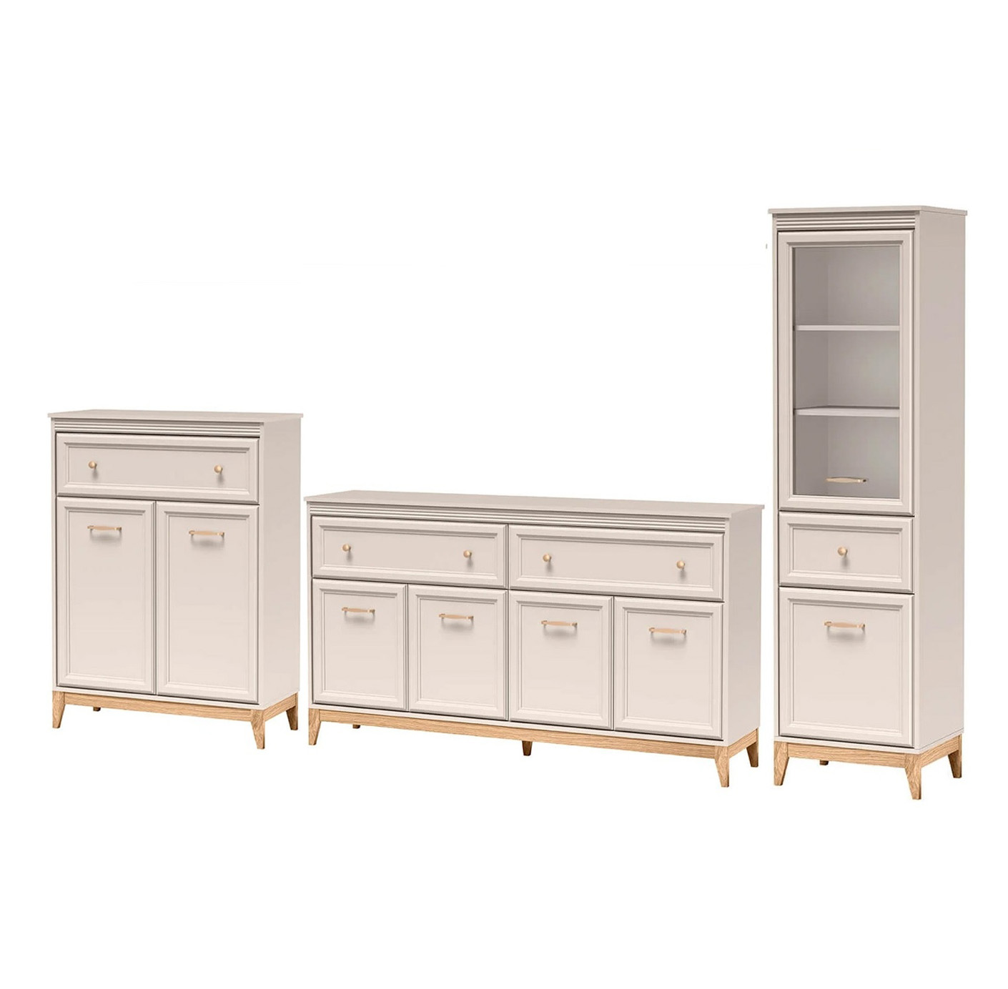 zestaw mebli na nóżkach Windsor B komoda witryna meblościanka