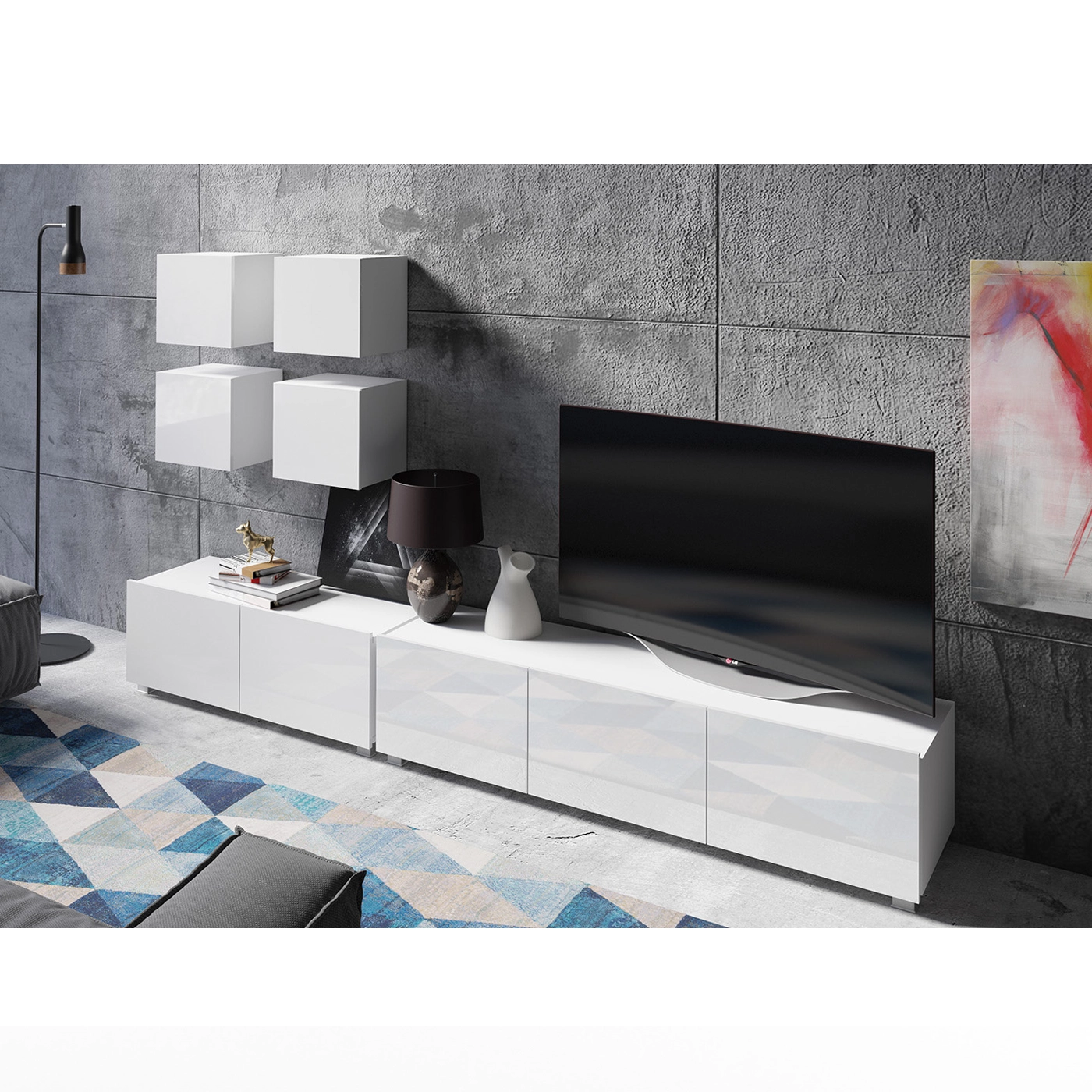 zestaw nowoczesny rtv Calabrini 19 meblościanka pod telewizor