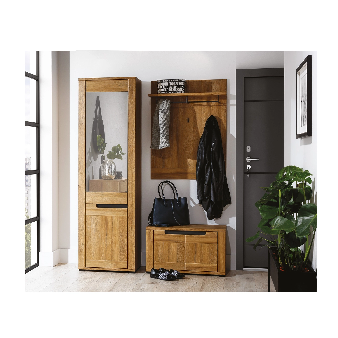 zestaw garderoba York 5a szafa wieszak szafka do przedpokoju korytarza