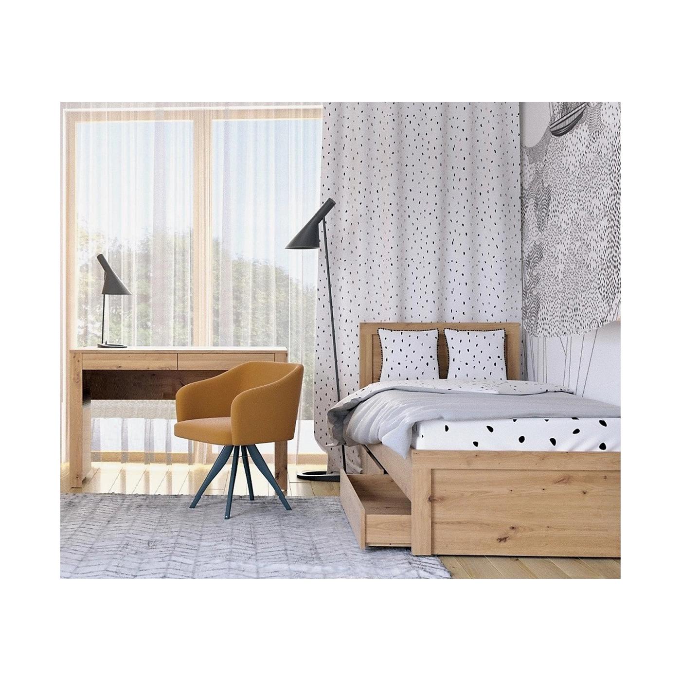 zestaw mały Arizona 8 biurko łóżko do pokoju młodzieży dzieci sypialni