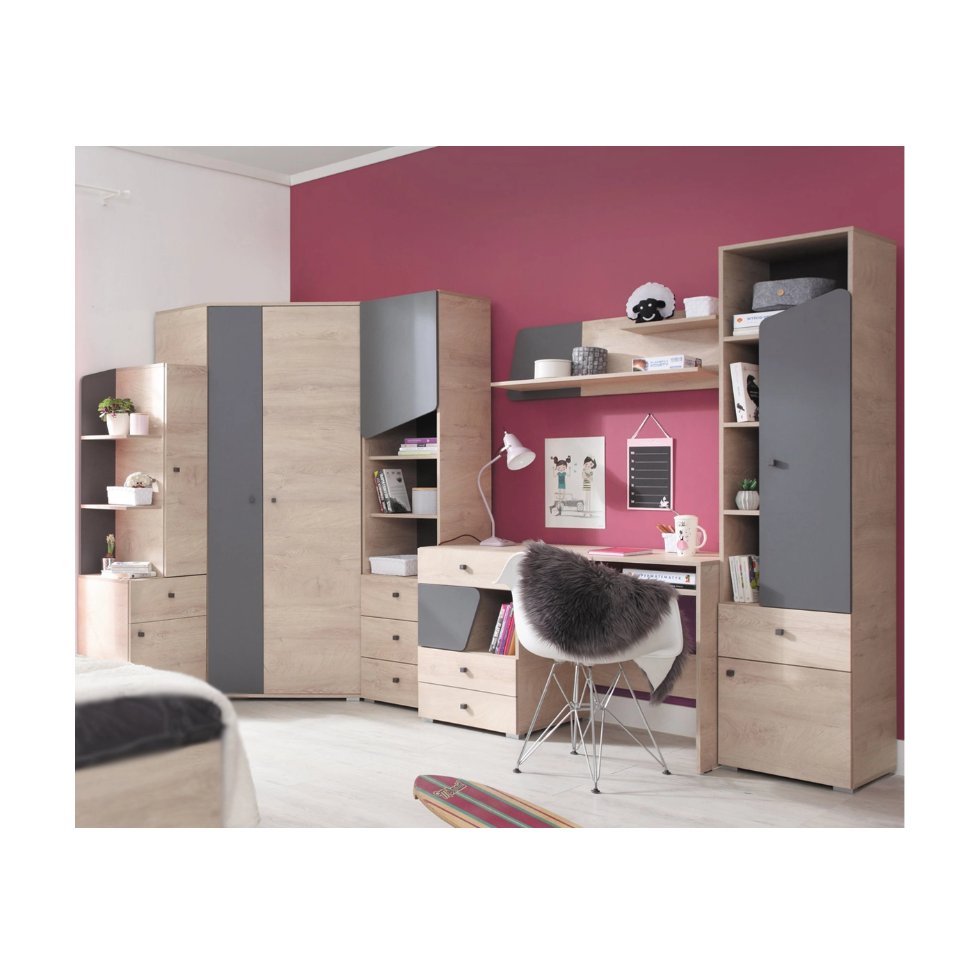 zestaw narożny komplet Delta B1 biurko regał rogowa szafa do pokoju