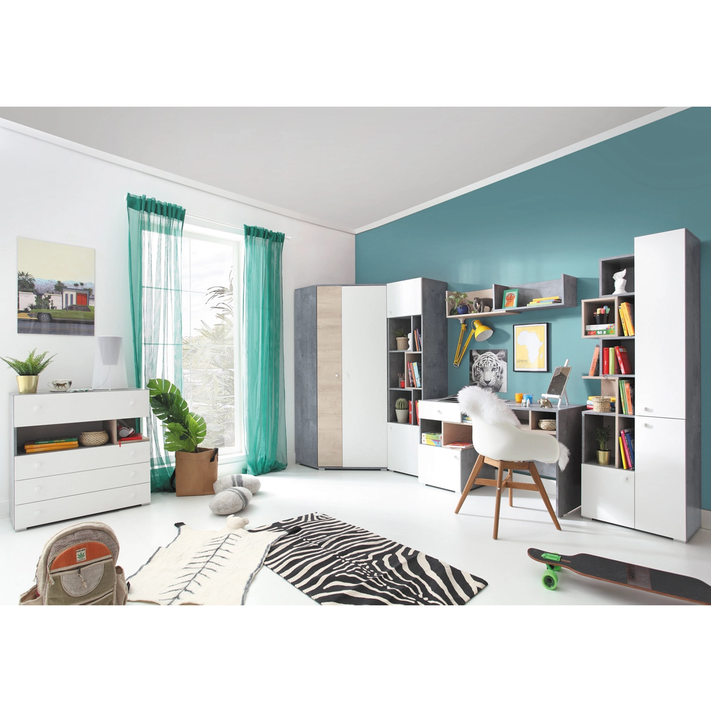 zestaw z biurkiem Sigma D meblościanka młodzieżowa ucznia dzieci