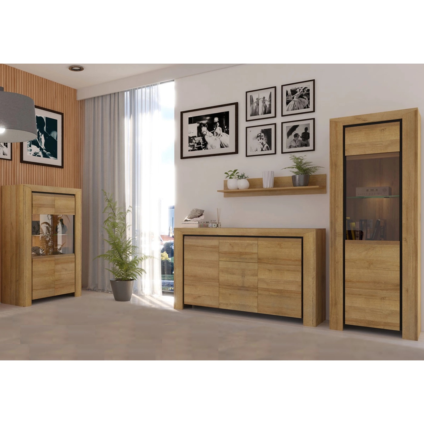 zestaw mebli pokojowych Sirocco 3 komoda witryna komplet do pokoju