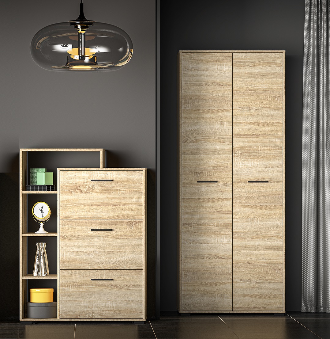 Zestaw garderoba Caro 5 szafa regał na buty szafka do korytarza