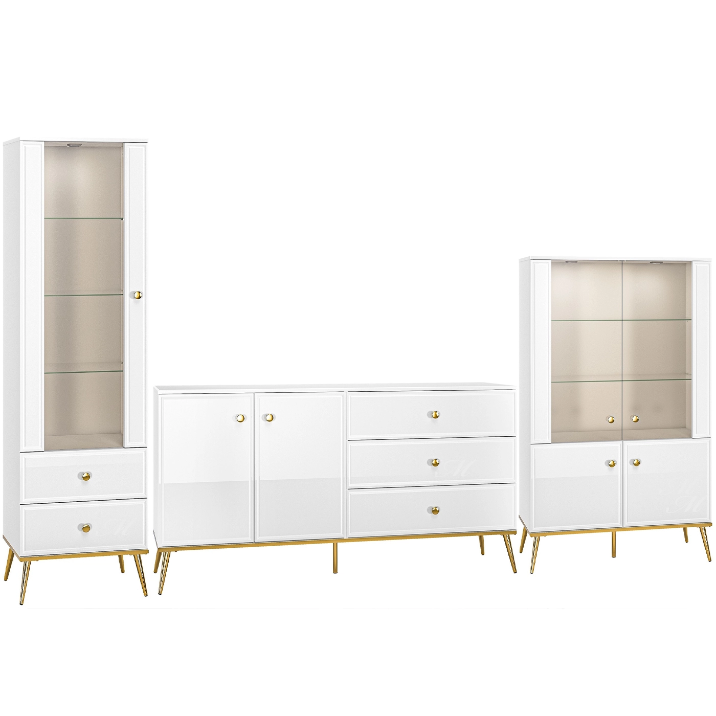 zestaw pokojowy Goldin A meblościanka komoda witryna do salonu