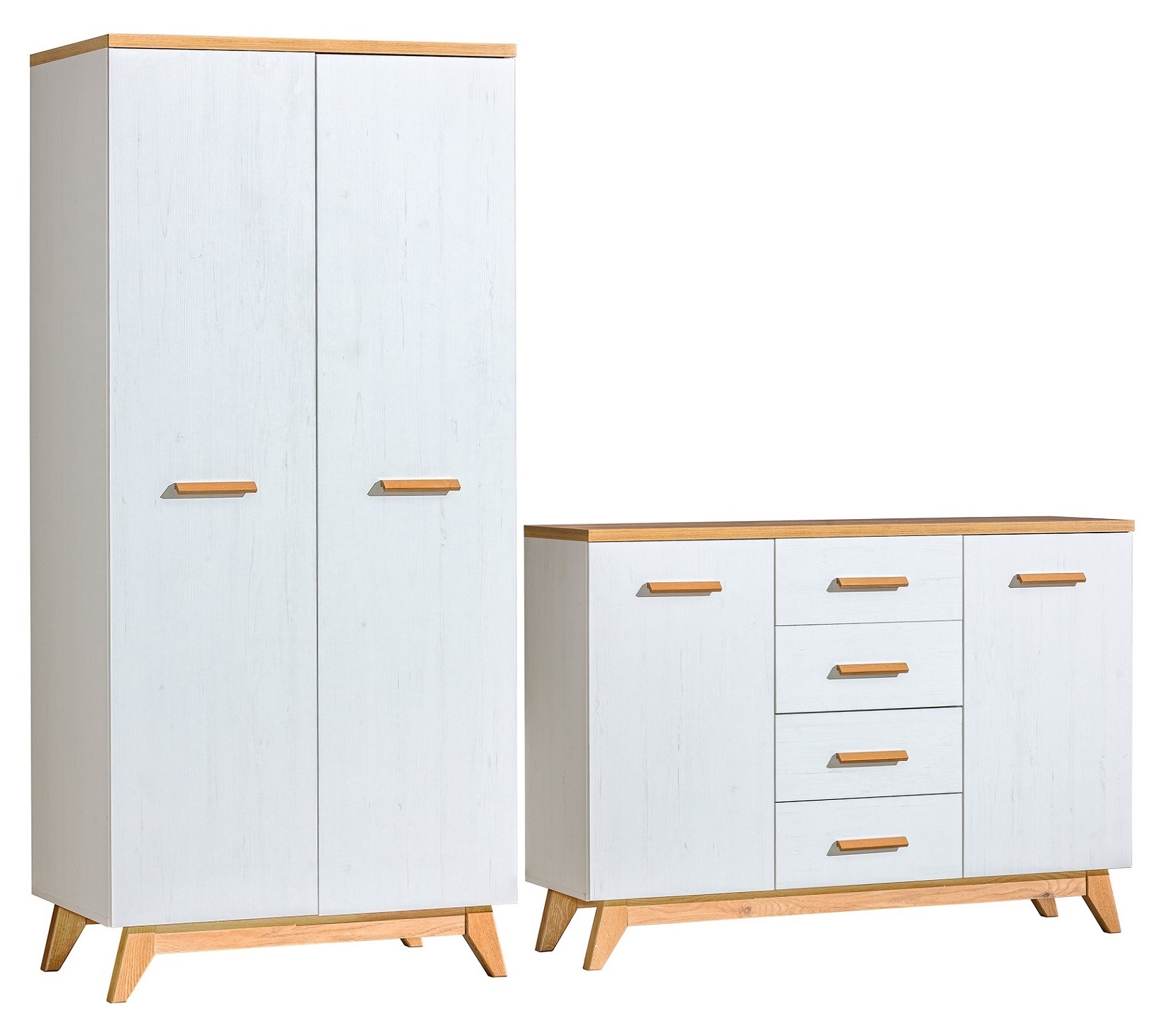Zestaw szafa z komodą Sven 01/09 komplet mebli do salonu sypialni skandynawskie WYPRZEDAŻ
