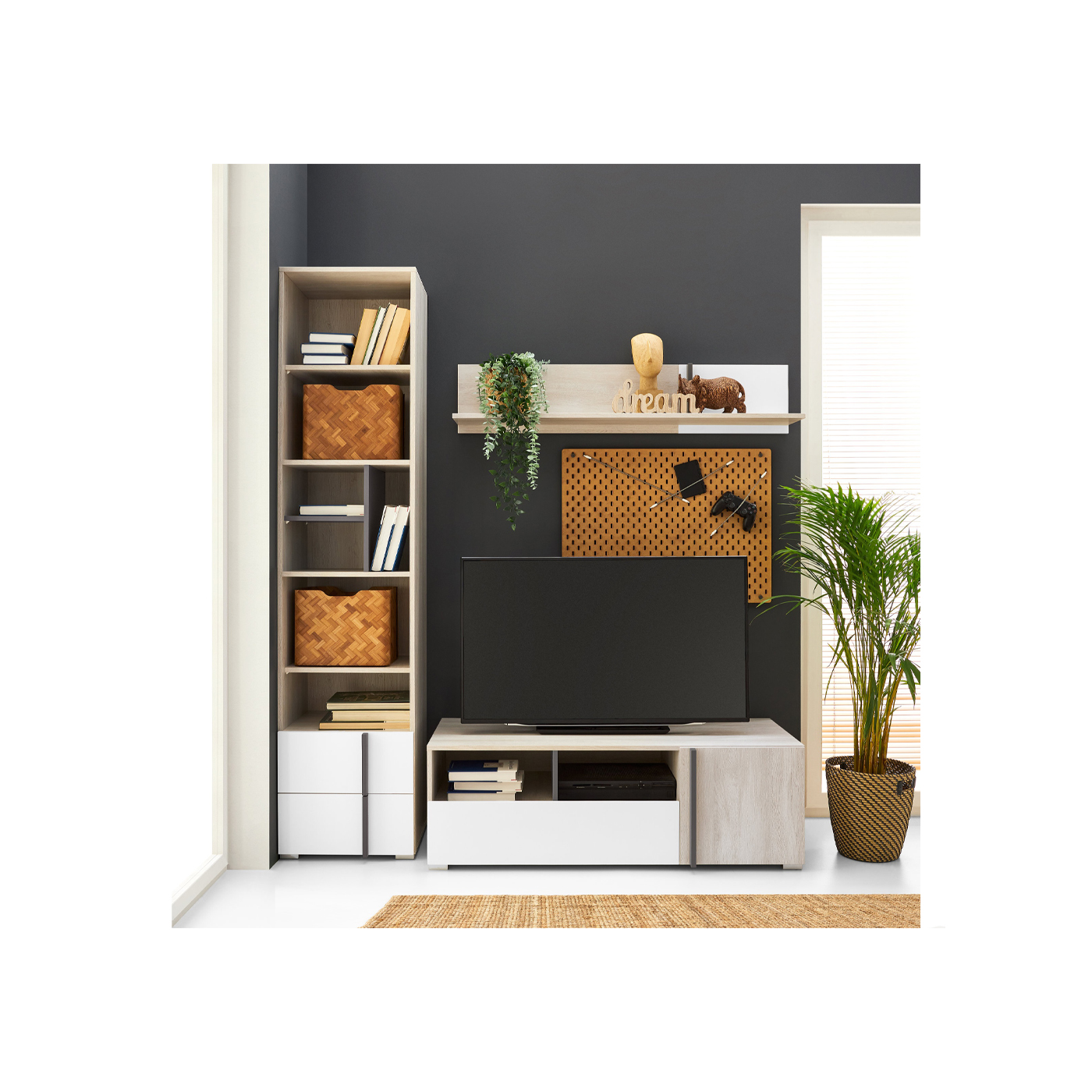 zestaw Remo 12 mała meblościanka rtv do pokoju młodzieżowego dzieci