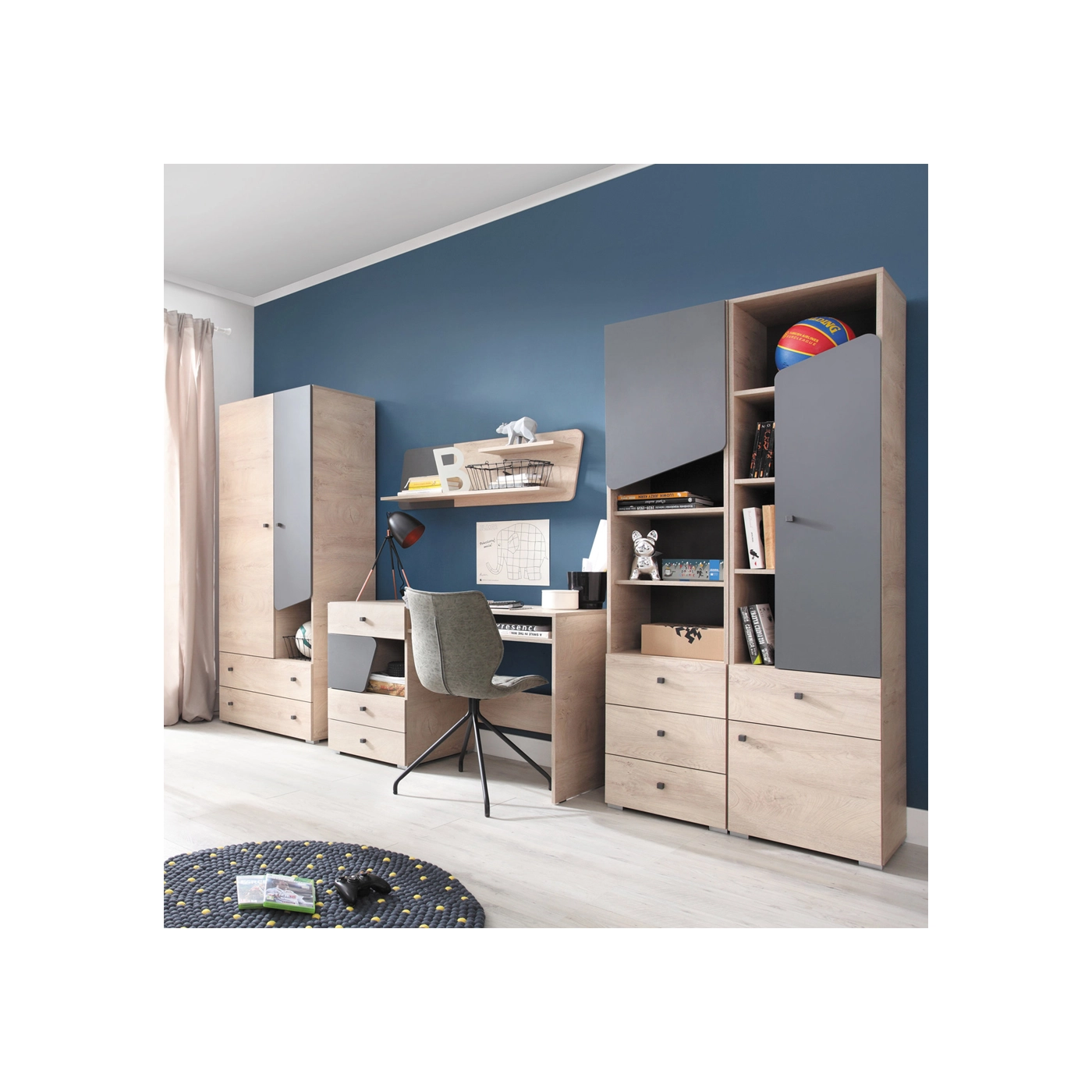 zestaw meblościanka z biurkiem Delta H komplet dziecięcy dla ucznia