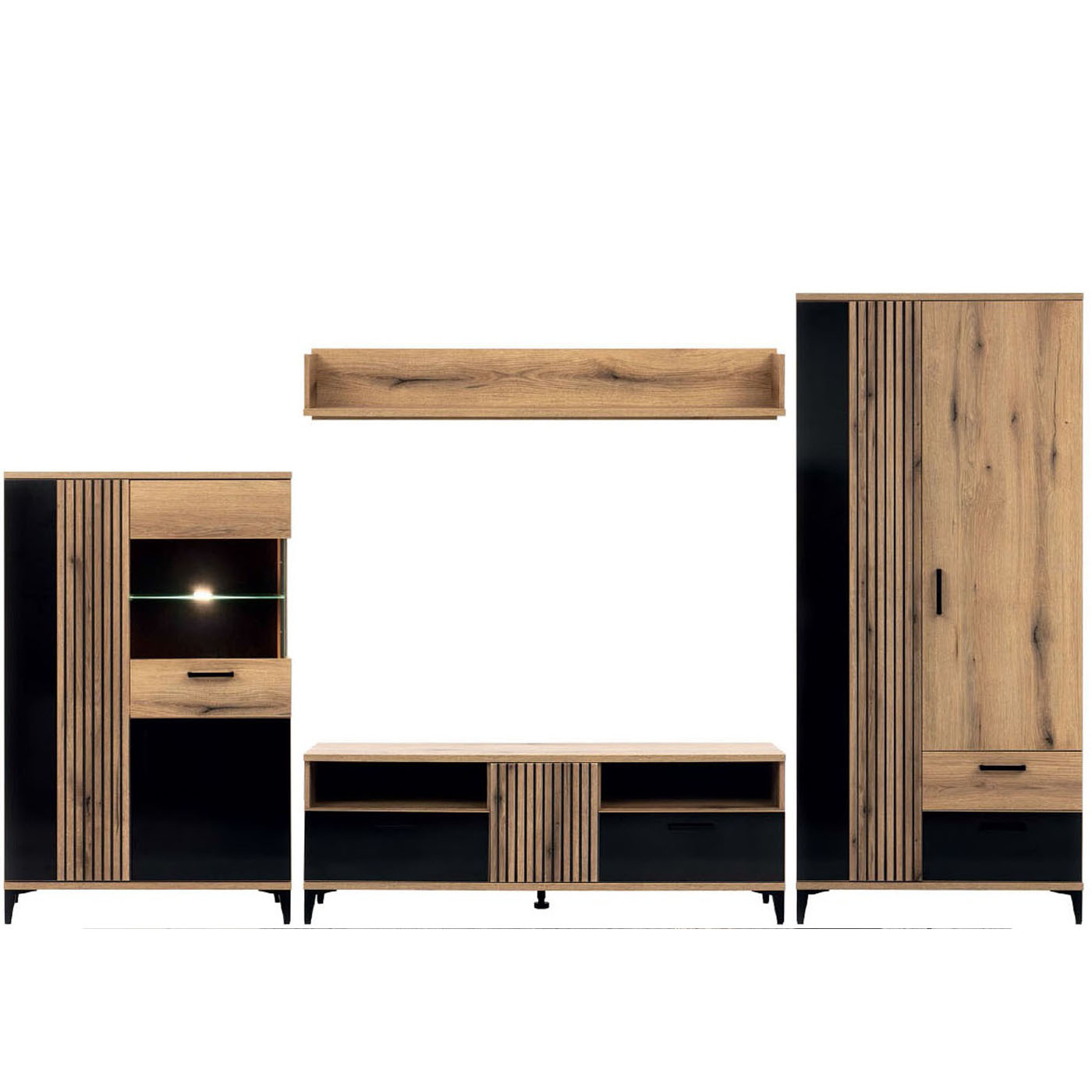 zestaw mebli pokojowych Aris B nowoczesna meblościanka rtv loft