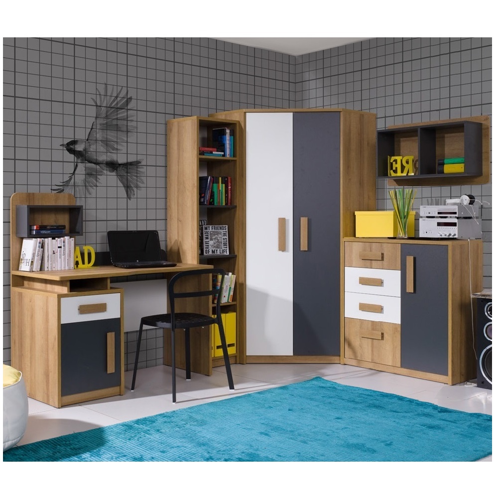 zestaw młodzieżowy dzieci Quatro 08 biurko narożna szafa komoda