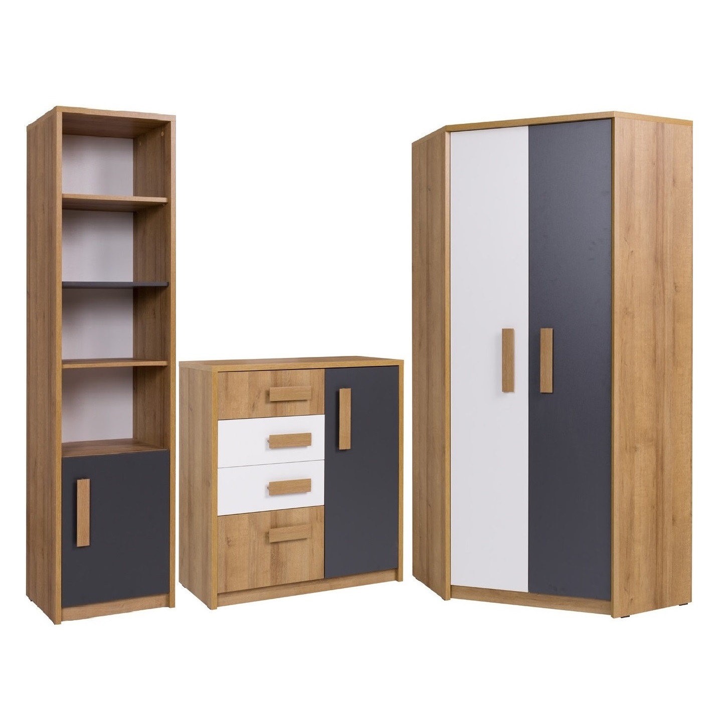 zestaw pokojowy komplet Quatro G szafa narożna komoda regał