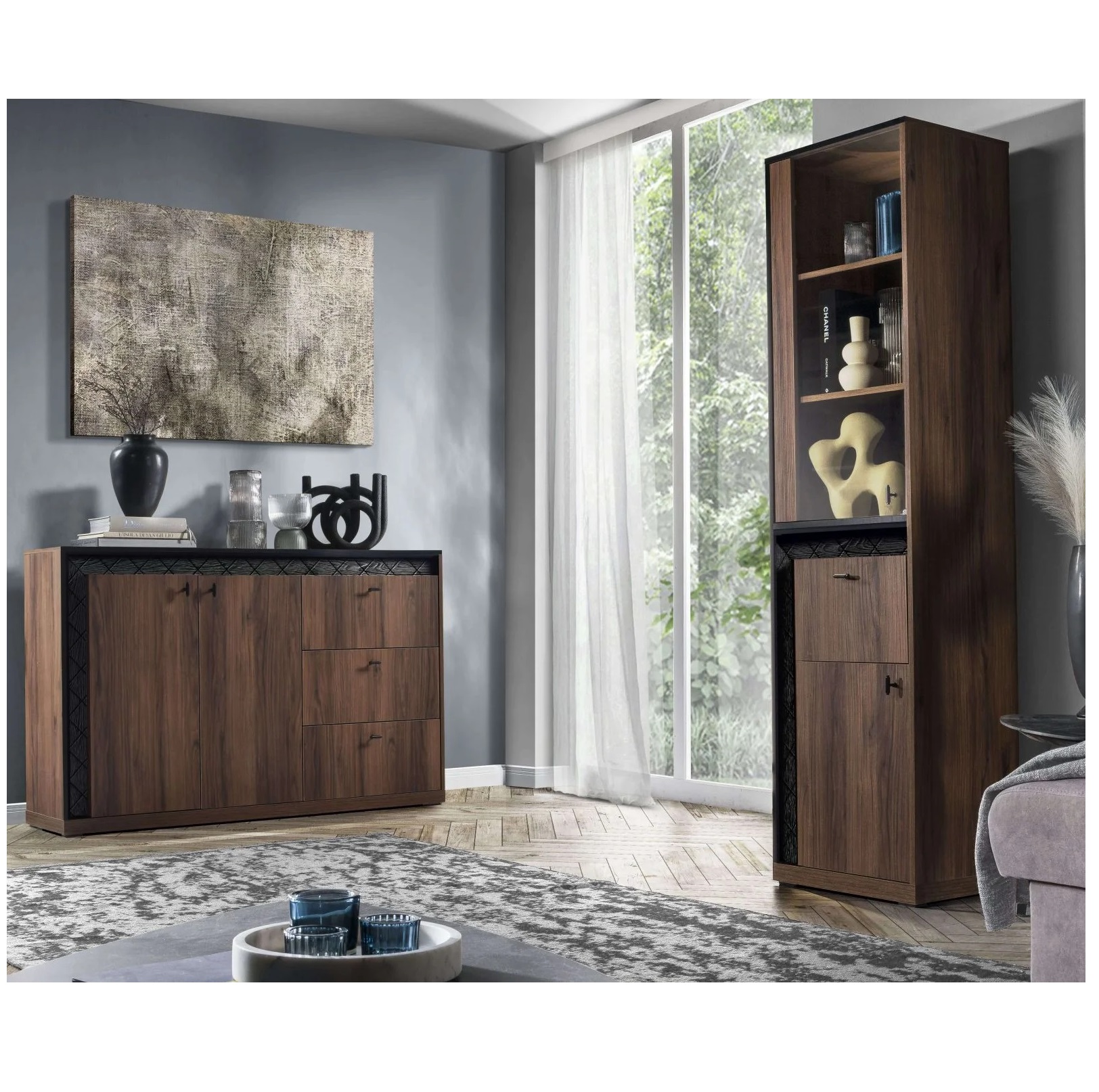 Meble pokojowe Senesi zestaw 1 orzech